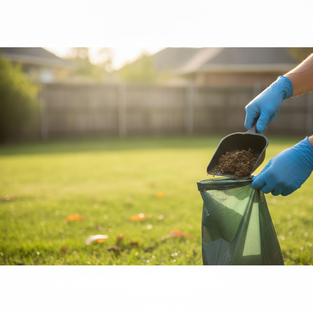 hand doing Pet Waste Removal